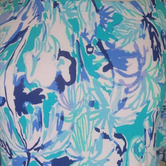 Lilly Pulitzer Women's Lula Dress XS Tropical Elephant Appeal Turquoise/Blue - Picture 8 of 13